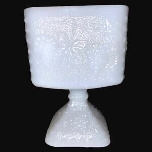 Vintage Milk Glass vase compote candy dish